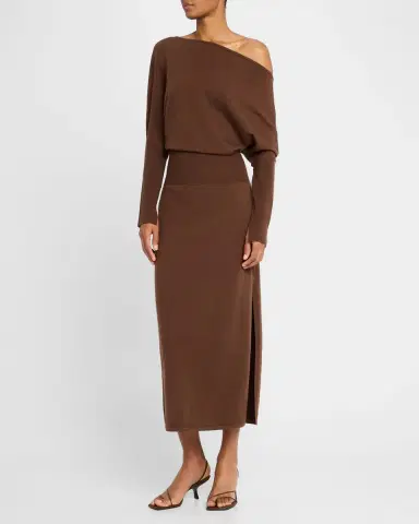 Simkhai Janese One-Shoulder Wool-Blend Midi Dress | Thumbnail 4