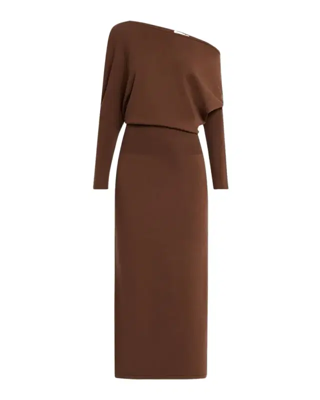 Janese One-Shoulder Wool-Blend Midi Dress