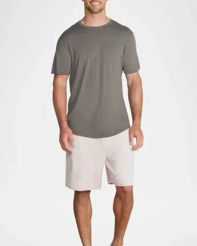 Barefoot Dreams Men's Malibu Collection Cotton Modal Crewneck T-Shirt | Thumbnail 2 Barefoot Dreams Men's Malibu Collection Cotton Modal Crewneck T-Shirt | Thumbnail 2
