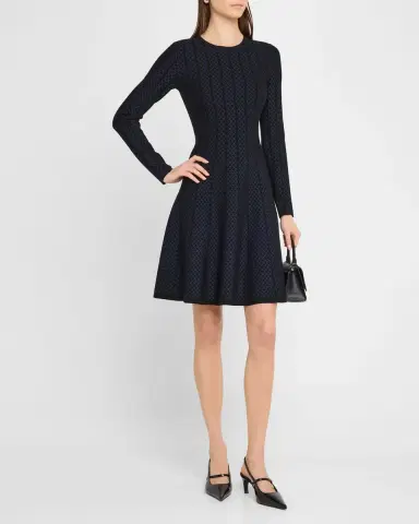 Emporio Armani Chain & Stripe Motif Jersey Dress | Thumbnail 4