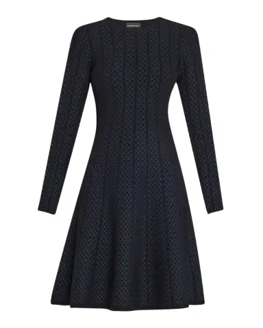 Emporio Armani Chain & Stripe Motif Jersey Dress | Thumbnail 1