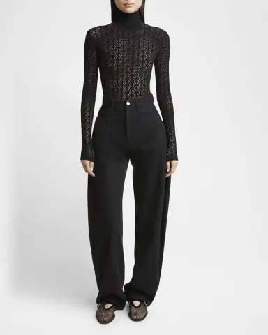 Alaïa Rounded Leg Denim Pants | Thumbnail 2 Alaïa Rounded Leg Denim Pants | Thumbnail 2