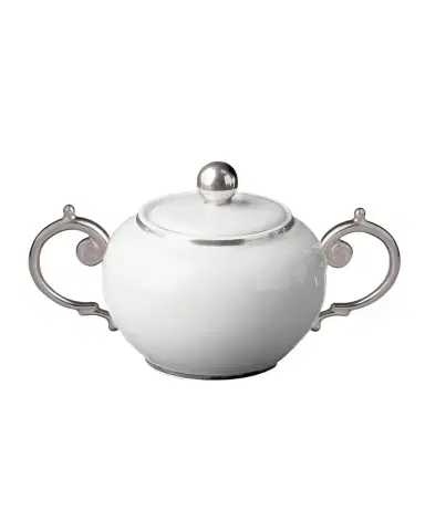 L'Objet Aegean Platinum-Trim Sugar Bowl, 11 oz. | Thumbnail 1 L'Objet Aegean Platinum-Trim Sugar Bowl, 11 oz. | Thumbnail 1