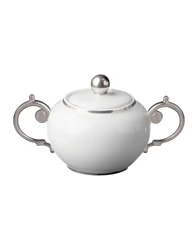 L'Objet Aegean Platinum-Trim Sugar Bowl, 11 oz.