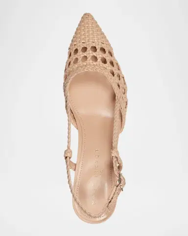 Marc Fisher LTD Zunnie Woven Leather Slingback Pumps | Thumbnail 4