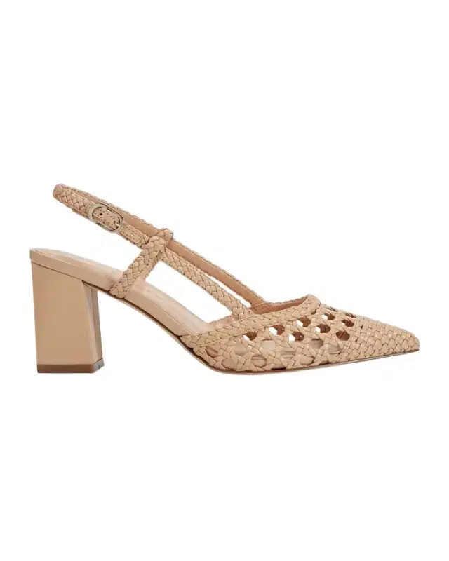Marc Fisher LTD Zunnie Woven Leather Slingback Pumps