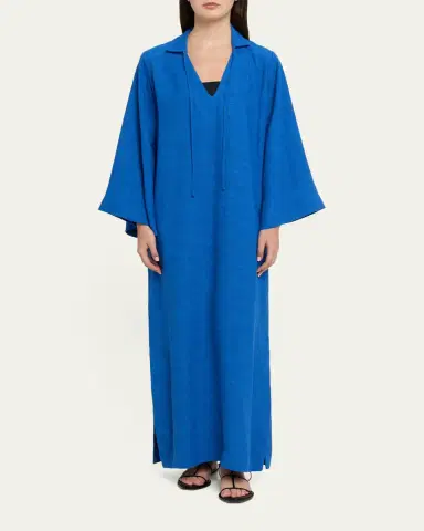 Lisa Marie Fernandez Linen-Blend Tunic Caftan Coverup | Thumbnail 2
