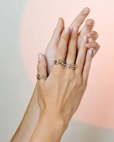 Spinelli Kilcollin Raneth SG Three Link Ring in Sterling Silver with 18K Yellow Gold Accents | Thumbnail 2