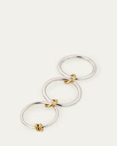 Spinelli Kilcollin Raneth SG Three Link Ring in Sterling Silver with 18K Yellow Gold Accents | Thumbnail 4