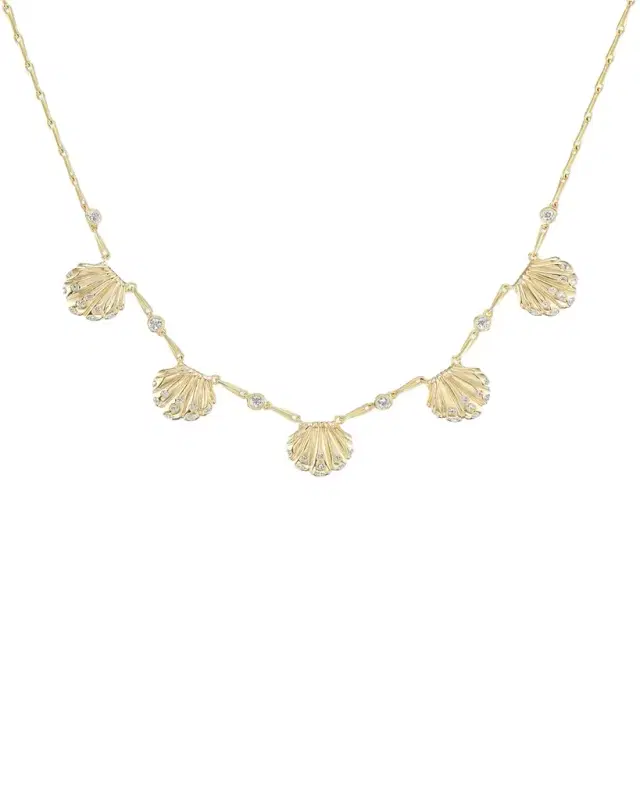 Brent Neale She Sells 5 Shells Necklace with Diamonds