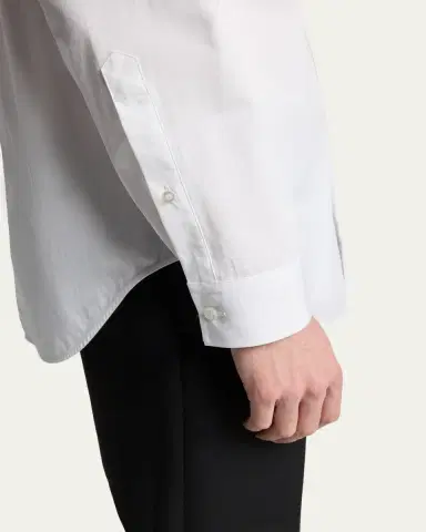 Balenciaga Men's Cotton Poplin Point-Collar Sport Shirt | Thumbnail 5