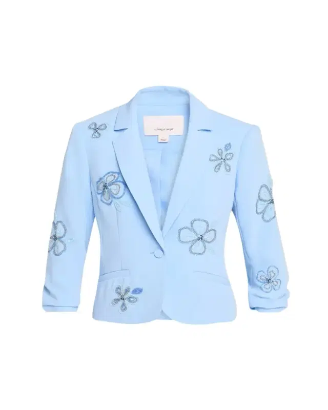 Cinq a Sept Ganessa Floral Appliqué Satin Mini Dress