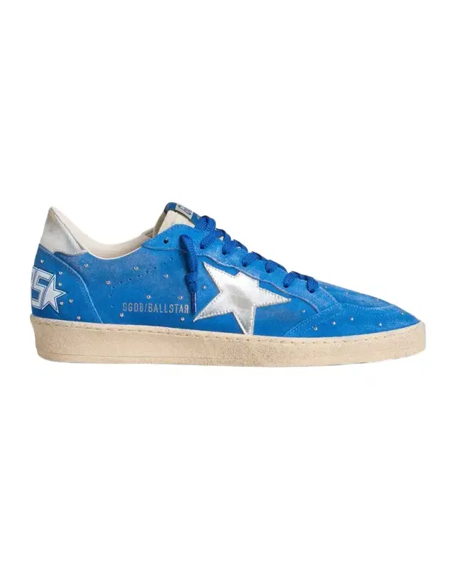 Golden Goose Men 's Ball Star Studded Suede Low-Top Sneakers