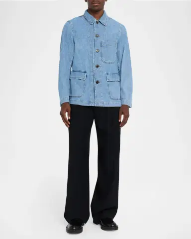 Dries Van Noten Men 's Braxton Denim Overshirt | Thumbnail 2