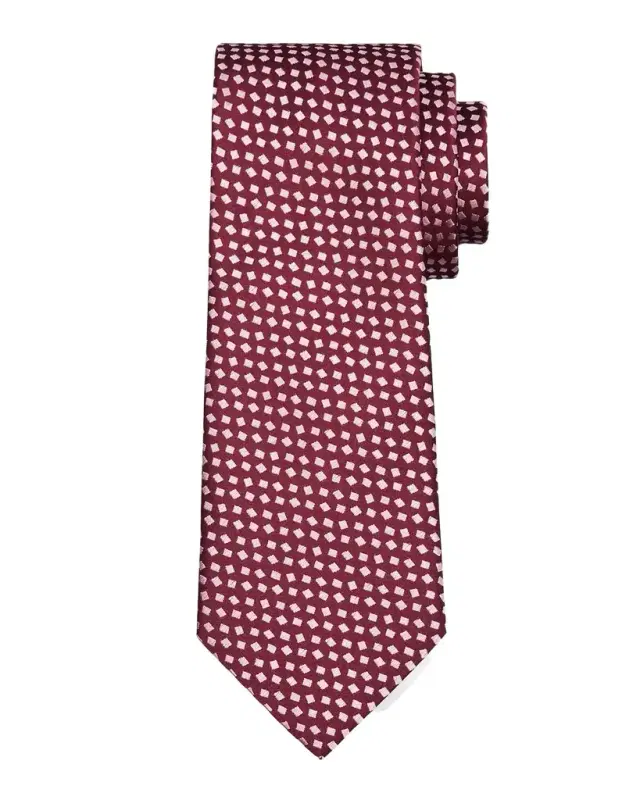 Charvet Men's Micro Diamond Jacquard Silk Tie