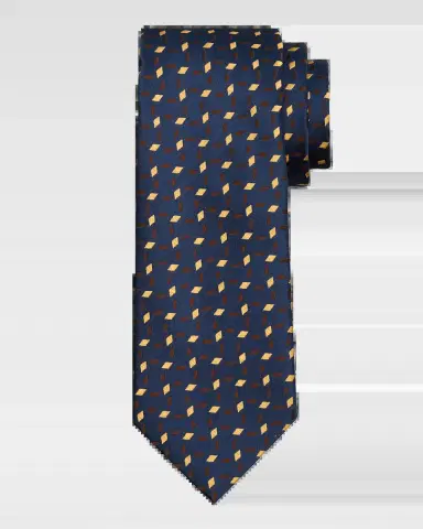 Charvet Men's Diamond Crisscross Jacquard Silk Tie | Thumbnail 2