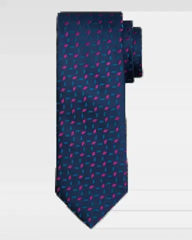 Charvet Men's Diamond Crisscross Jacquard Silk Tie | Thumbnail 2