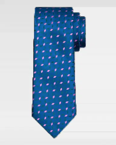 Charvet Men's Diamond Crisscross Jacquard Silk Tie | Thumbnail 2