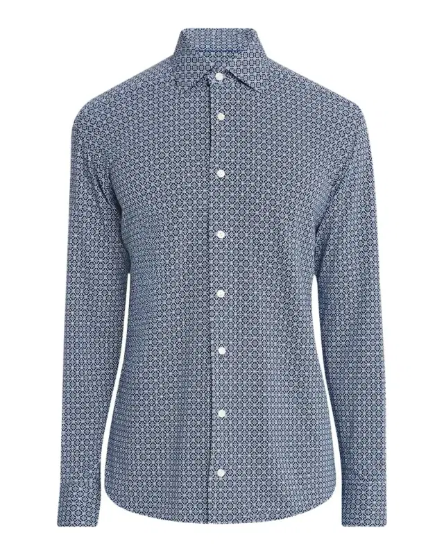 Eton Men's Stretch Jersey Geometric Sport Shirt