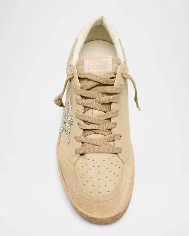 Golden Goose Ball Star Mixed Leather Glitter Low-Top Sneakers | Thumbnail 6