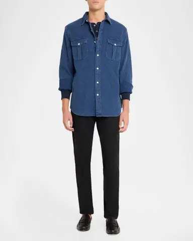 Polo Ralph Lauren Men's Classic Fit Indigo-Dyed Workshirt | Thumbnail 2 Polo Ralph Lauren Men's Classic Fit Indigo-Dyed Workshirt | Thumbnail 2