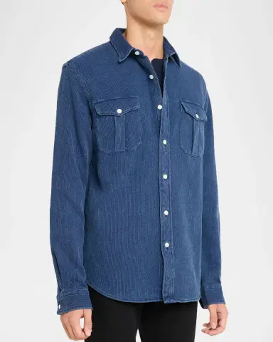 Polo Ralph Lauren Men's Classic Fit Indigo-Dyed Workshirt | Thumbnail 4 Polo Ralph Lauren Men's Classic Fit Indigo-Dyed Workshirt | Thumbnail 4