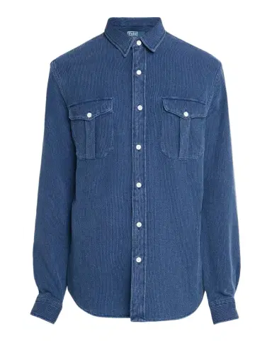 Polo Ralph Lauren Men's Classic Fit Indigo-Dyed Workshirt | Thumbnail 1 Polo Ralph Lauren Men's Classic Fit Indigo-Dyed Workshirt | Thumbnail 1
