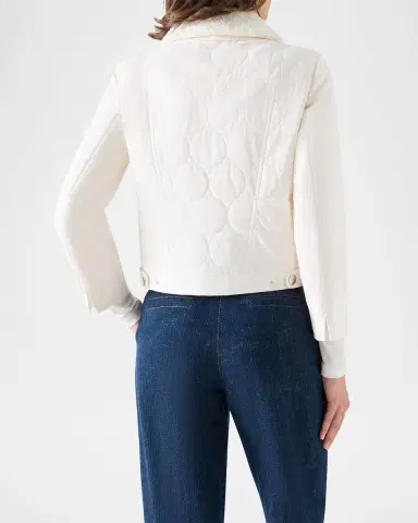 Akris punto Faux-Fur Collar Dot Puffer Jacket | Thumbnail 3 Akris punto Faux-Fur Collar Dot Puffer Jacket | Thumbnail 3
