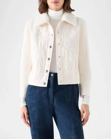 Akris punto Faux-Fur Collar Dot Puffer Jacket | Thumbnail 4 Akris punto Faux-Fur Collar Dot Puffer Jacket | Thumbnail 4
