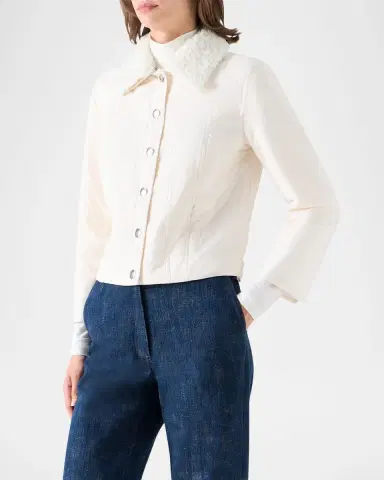 Akris punto Faux-Fur Collar Dot Puffer Jacket | Thumbnail 6 Akris punto Faux-Fur Collar Dot Puffer Jacket | Thumbnail 6