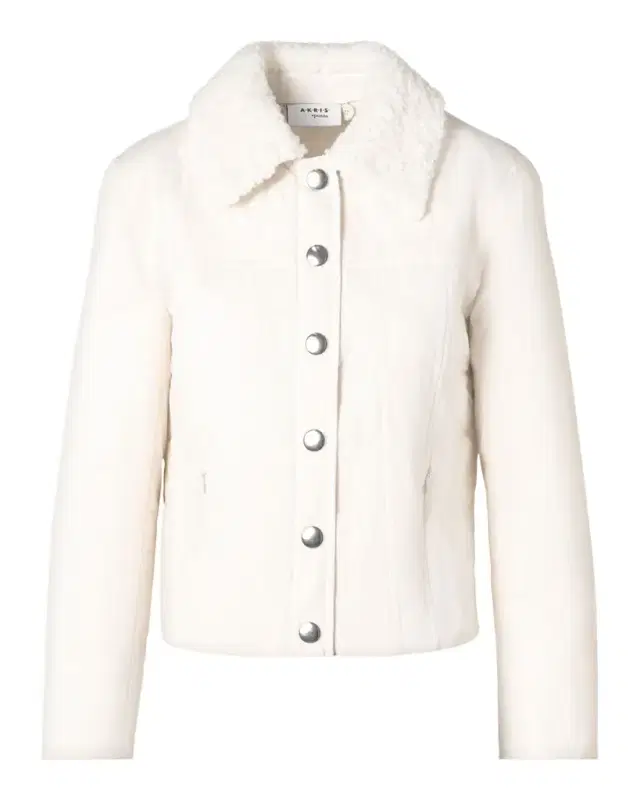 Faux-Fur Collar Dot Puffer Jacket