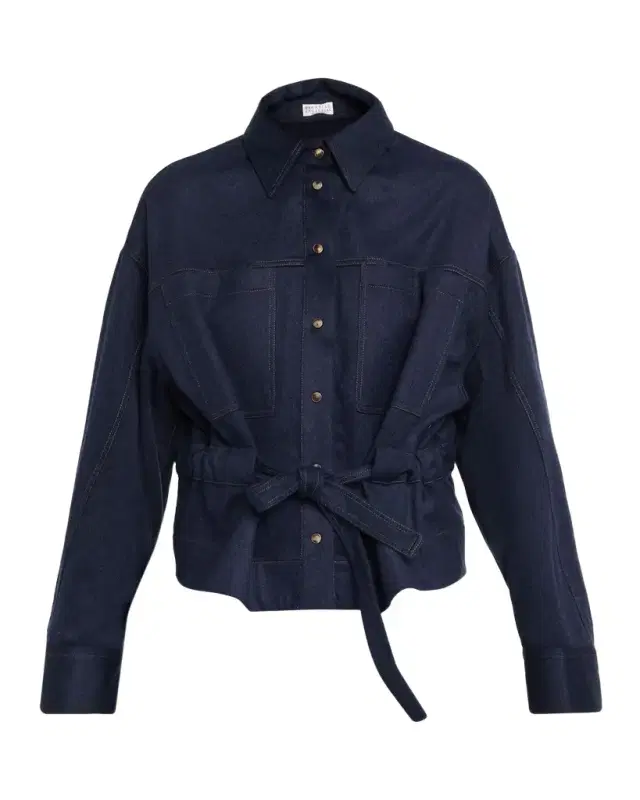 Brunello Cucinelli Brushed Wool Belted Shirt Jacket