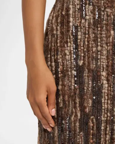 Brunello Cucinelli Sequined Boucle Midi Skirt | Thumbnail 5