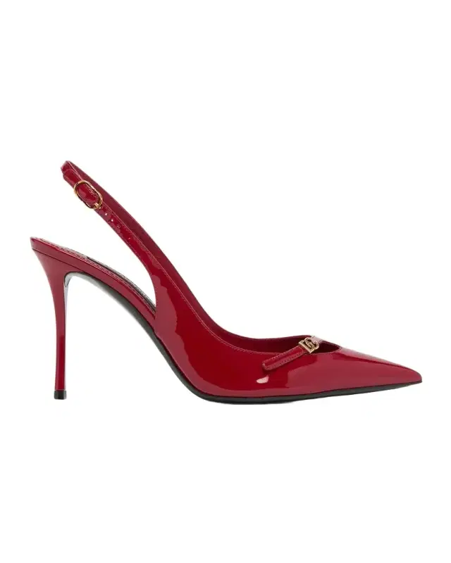 Dolce & Gabbana 90mm DG Vernice Patent Leather Slingback Pumps