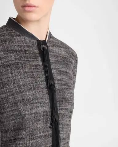 Giorgio Armani Textured Cropped Wool-Blend Jacket | Thumbnail 5 Giorgio Armani Textured Cropped Wool-Blend Jacket | Thumbnail 5