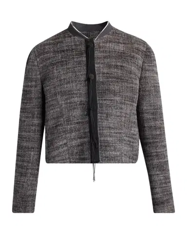Giorgio Armani Textured Cropped Wool-Blend Jacket | Thumbnail 1 Giorgio Armani Textured Cropped Wool-Blend Jacket | Thumbnail 1