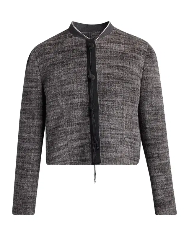 Textured Cropped Wool-Blend Jacket Textured Cropped Wool-Blend Jacket