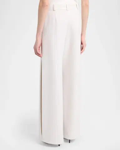 Giorgio Armani Side Pleat Straight-Leg Silk Trousers | Thumbnail 3 Giorgio Armani Side Pleat Straight-Leg Silk Trousers | Thumbnail 3