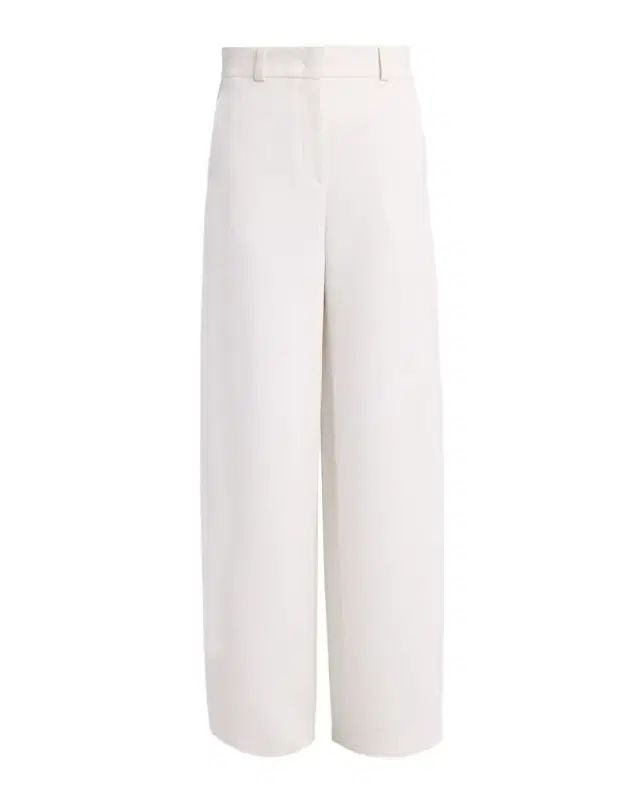 Giorgio Armani Side Pleat Straight-Leg Silk Trousers