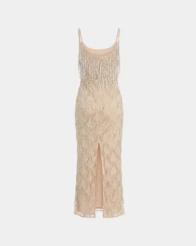 Mac Duggal Fringed Metallic Midi Dress | Thumbnail 5 Mac Duggal Fringed Metallic Midi Dress | Thumbnail 5