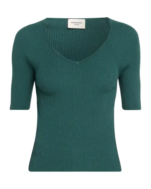 Weekend Max Mara V-Neck Rib Knit Top