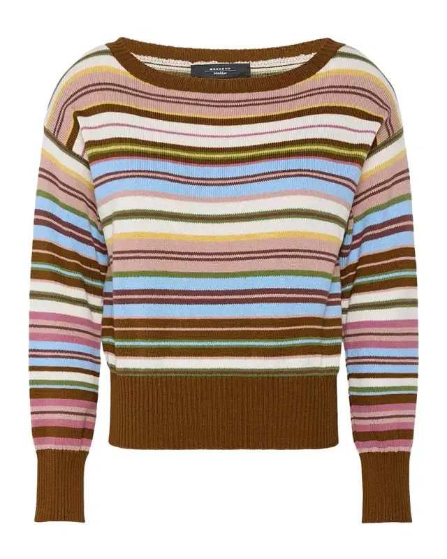 Striped Crewneck Cotton Sweater
