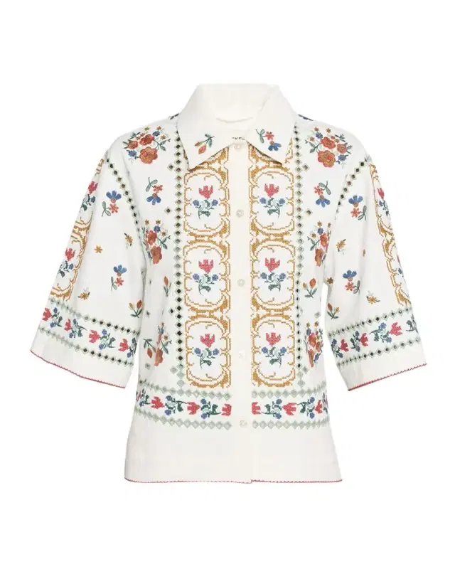 Weekend Max Mara Embroidered Eyelet Cotton Shirt