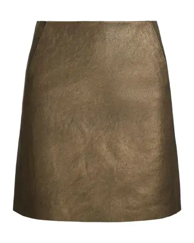 Ralph Lauren Collection Bronze Leather Mini Skirt | Thumbnail 1
