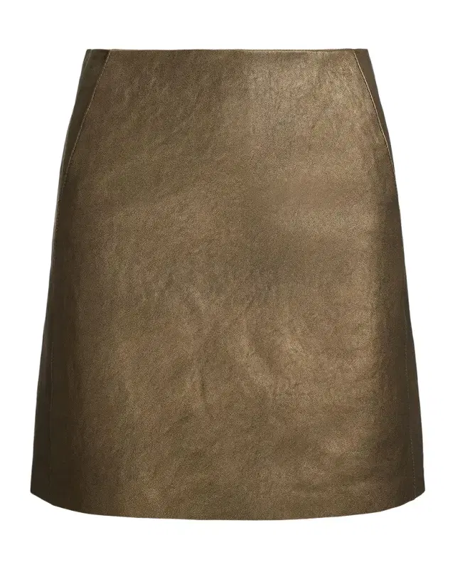Bronze Leather Mini Skirt