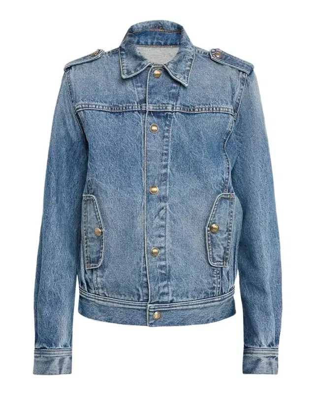 Nili Lotan Lorraine Acid-Washed Denim Jacket