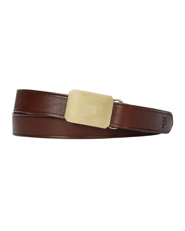 Polo Ralph Lauren Men's Engine Turned-Buckle Leather Belt