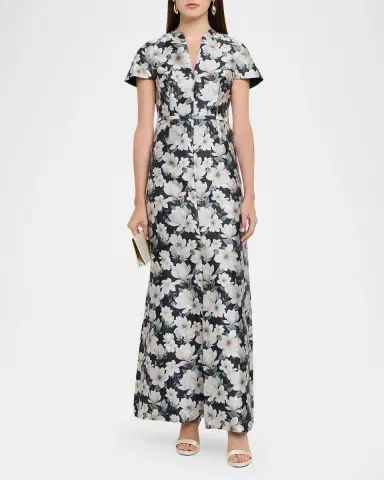 SACHIN BABI Charlotte Floral-Print Mikado Gown | Thumbnail 2