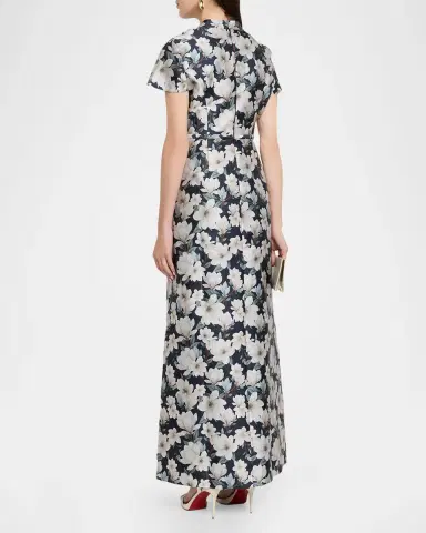 SACHIN BABI Charlotte Floral-Print Mikado Gown | Thumbnail 3