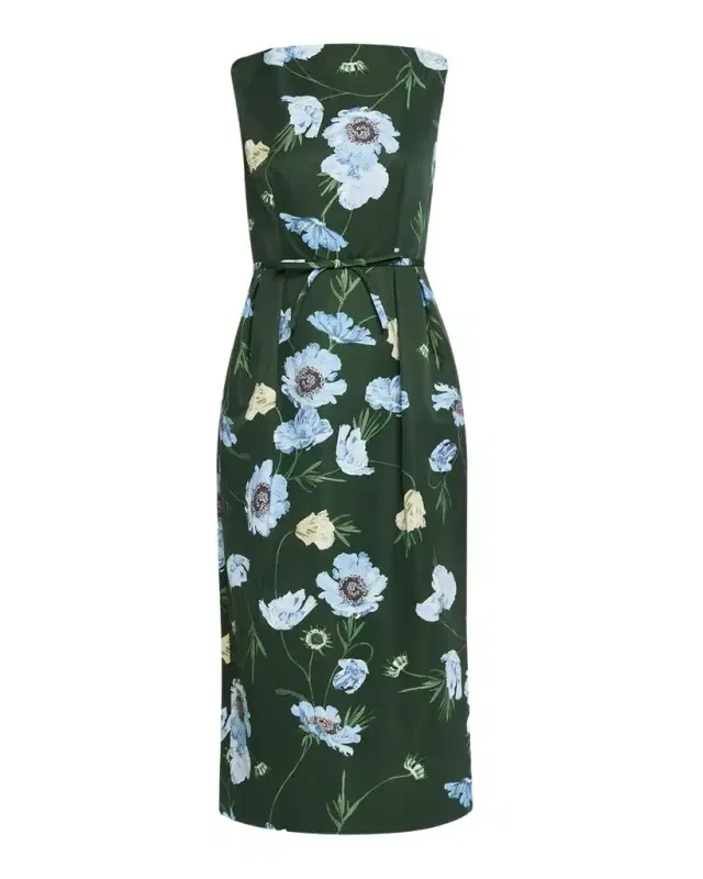 Erdem Floral Cotton Faille Midi Cocktail Dress